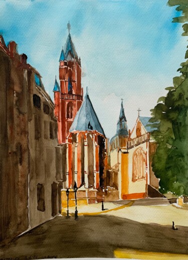 Painting titled "Maastricht" by Patrizia Salcini, Original Artwork, Watercolor