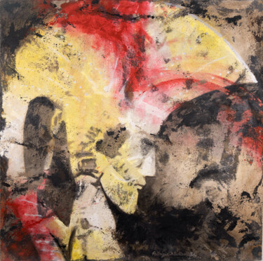 Картина под названием "Warrior Head" - Patrizia Salles, Подлинное произведение искусства, Акрил