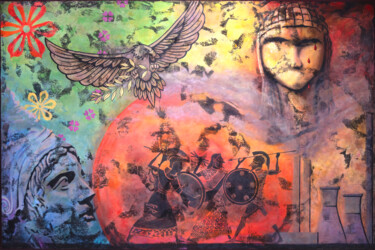 Malerei mit dem Titel "Mars - Peace is Gol…" von Patrizia Salles, Original-Kunstwerk, Acryl