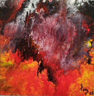Painting titled "Fusion Volcano" by Patrizio Sitzia (PATZ), Original Artwork, Acrylic