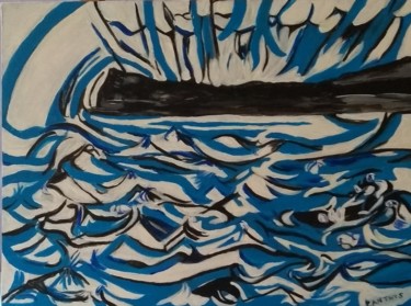Peinture intitulée "Stormy bay" par Paul Antwis, Œuvre d'art originale, Acrylique