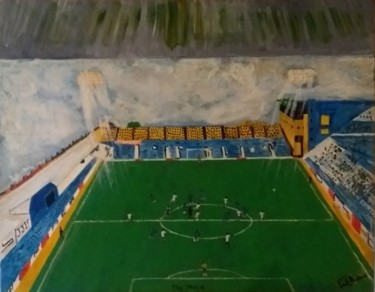 Malerei mit dem Titel "Inside the stadium" von Paul Antwis, Original-Kunstwerk, Acryl