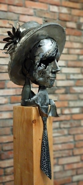 Sculptuur getiteld "Metall Skulptur 2023" door Paul Bielec, Origineel Kunstwerk, Metalen