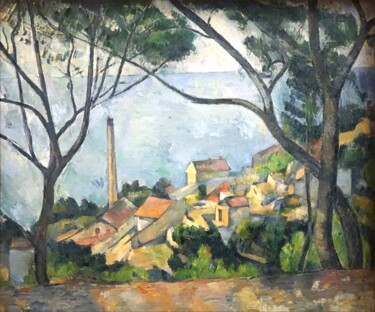 Painting titled "La Mer à l'Estaque…" by Paul Cézanne, Original Artwork, Oil