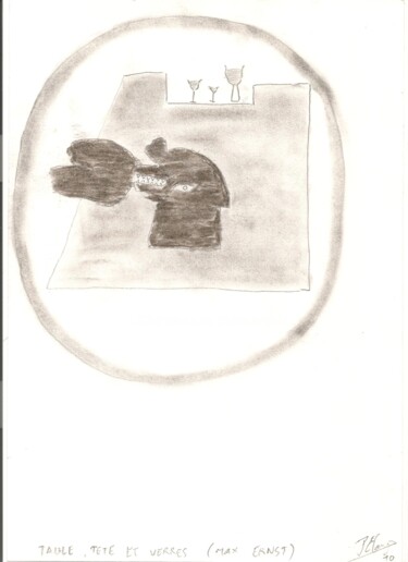 「Max Ernst 10」というタイトルの描画 Paul-Éric Langevinによって, オリジナルのアートワーク, 鉛筆