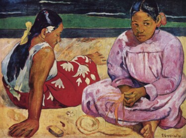 Painting titled "Femmes tahitiennes…" by Paul Gauguin, Original Artwork, Oil
