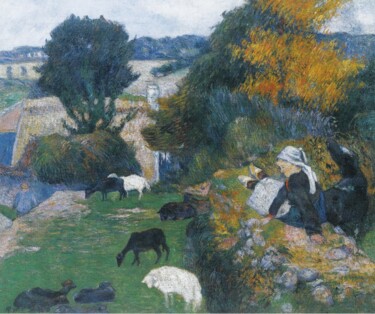 제목이 "La bergère bretonne"인 미술작품 Paul Gauguin로, 원작, 기름