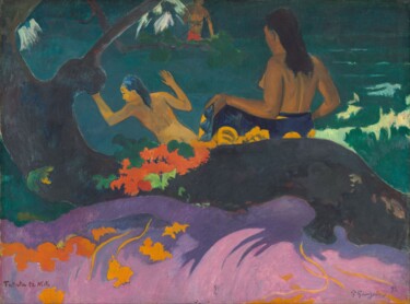 绘画 标题为“Fatata te Miti (Au…” 由Paul Gauguin, 原创艺术品, 油