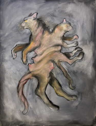 Malerei mit dem Titel "Mère  et enfant" von Paul Grégoire, Original-Kunstwerk, Öl