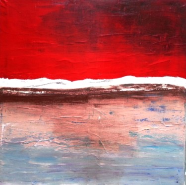 Peinture intitulée "ciel rouge" par Paul Maz, Œuvre d'art originale, Huile
