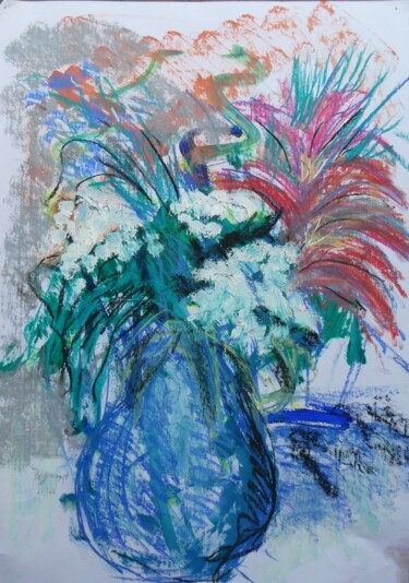 Painting titled "K&V flowers 1" by Paul Mckee, Original Artwork, Pastel