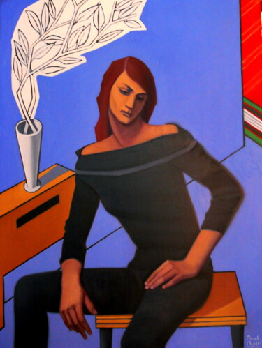 绘画 标题为“Femme Assise dans l…” 由Paul Rossi, 原创艺术品, 油