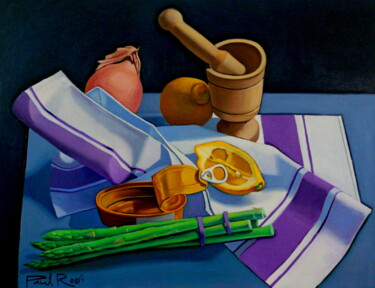 Schilderij getiteld "Still Life With Tun…" door Paul Rossi, Origineel Kunstwerk, Olie