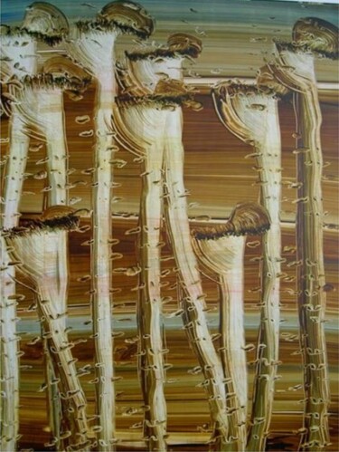 Peinture intitulée "CHAMPIGNONS INCERTA…" par Paul Sarrassat, Œuvre d'art originale, Huile