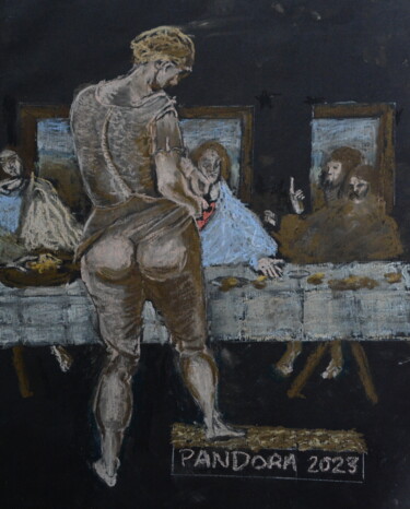Рисунок под названием "homage to da vinci" - Paul Scott, Подлинное произведение искусства, Пастель