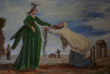 「Signa. Lucia and Tr…」というタイトルの描画 Paul Scottによって, オリジナルのアートワーク, アクリル