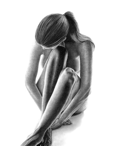 Desenho intitulada "Bodyscape 17" por Paul Stowe, Obras de arte originais, Grafite