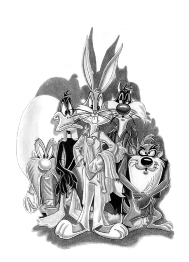 Dibujo titulada "Looney Tunes #3" por Paul Stowe, Obra de arte original, Grafito