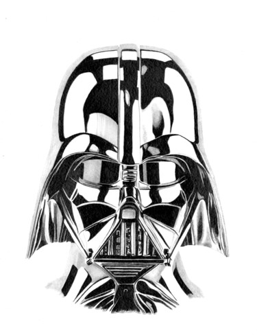 Disegno intitolato "Darth Vader (Shiny!)" da Paul Stowe, Opera d'arte originale, Grafite