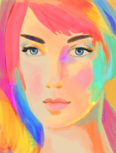"Face Color" başlıklı Dijital Sanat Paula Machado tarafından, Orijinal sanat, Dijital Resim