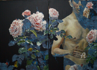 Ζωγραφική με τίτλο "Arreglo Floral n°7…" από Paula Solís Burgos, Αυθεντικά έργα τέχνης, Λάδι Τοποθετήθηκε στο Ξύλινο φορείο…