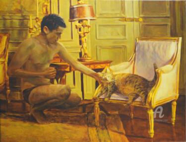 Pintura intitulada "Pesebre con Teri" por Paula Solís Burgos, Obras de arte originais, Óleo