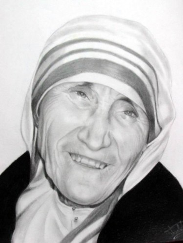 Drawing titled "madre teresa 2" by Paula Aguirre, Original Artwork, Other