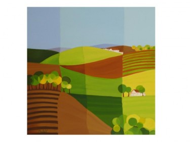 Peinture intitulée "Terres vertes" par Paula Valdivia, Œuvre d'art originale, Huile