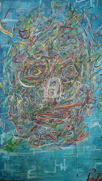 Malerei mit dem Titel "Smoking man" von Paulcards, Original-Kunstwerk, Acryl