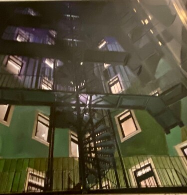 Malerei mit dem Titel "Stairway - only the…" von Paule Caron, Original-Kunstwerk, Acryl