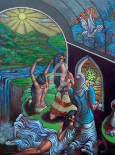 Painting titled "Metanoia and Sequela" by Paul Hilario, Original Artwork, Oil