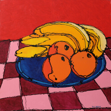 Painting titled "'fruit'" by Paul Megens, Original Artwork, Acrylic Mounted on Wood Stretcher frame