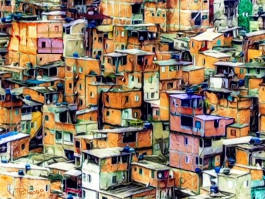 Arte digitale intitolato "Favela" da Paulo Pinheiro, Opera d'arte originale, Lavoro digitale 2D