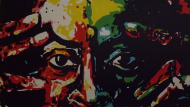 Schilderij getiteld "Miles Davis" door Paulo Martin, Origineel Kunstwerk, Acryl