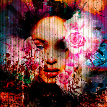 Digitale Kunst getiteld "Wild Rose" door Paulo Themudo, Origineel Kunstwerk, Foto Montage