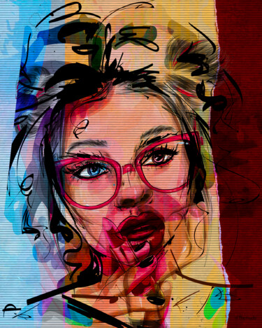 Цифровое искусство под названием "Too Much Lipstick" - Paulo Themudo, Подлинное произведение искусства, Фотомонтаж