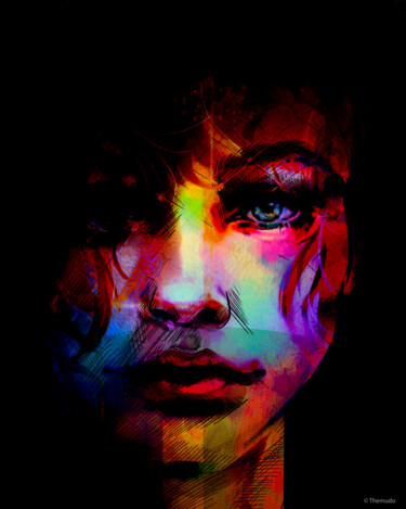 Digital Arts titled "Black Eye" by Paulo Themudo, Original Artwork, Digital Painting