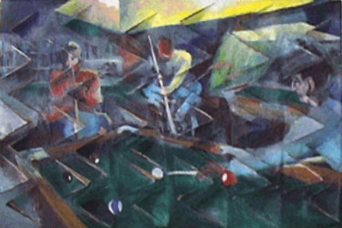 Pintura intitulada "billiard" por Paulyvalent (Paul Elie), Obras de arte originais