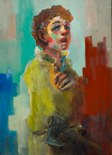 Peinture intitulée "singing boy with an…" par Pavel Filin, Œuvre d'art originale, Huile Monté sur Châssis en bois