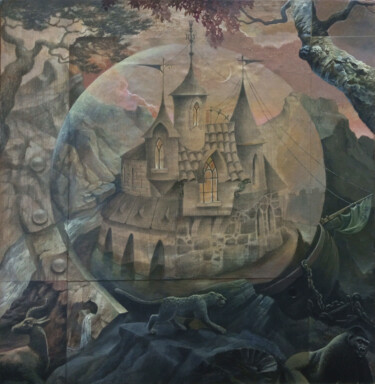 Peinture intitulée "Twilight on the Per…" par Pavel Korzukhin, Œuvre d'art originale, Crayon