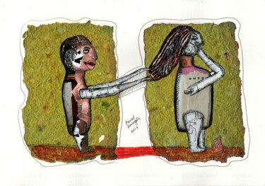 Collages getiteld "Desperate newlyweds" door Pavel Kuragin, Origineel Kunstwerk, Inkt