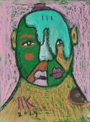 Dessin intitulée "Green man" par Pavel Kuragin, Œuvre d'art originale, Huile