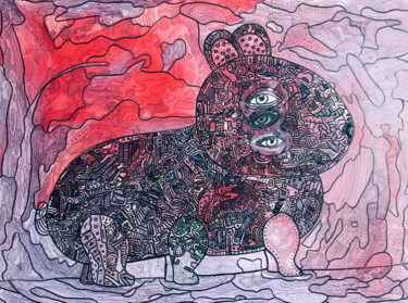 Pintura titulada "Freak animal is goi…" por Pavel Kuragin, Obra de arte original, Acrílico