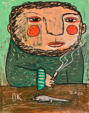 Painting titled "Quarantine. Day 43." by Pavel Kuragin, Original Artwork, Acrylic
