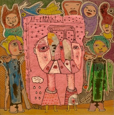 Dessin intitulée "After pandemic 9" par Pavel Kuragin, Œuvre d'art originale, Crayon