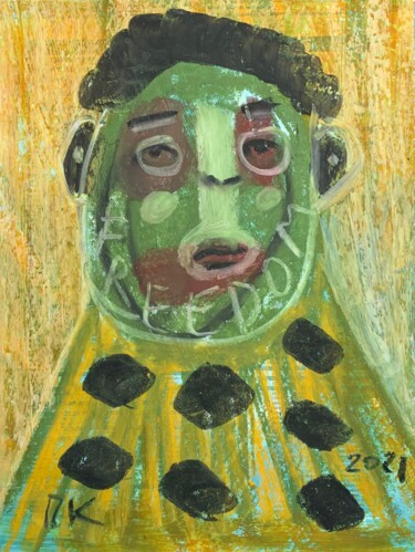 Zeichnungen mit dem Titel "Serious portrait #79" von Pavel Kuragin, Original-Kunstwerk, Pastell