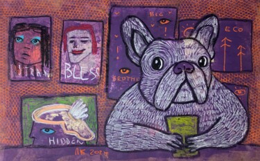 Картина под названием "French bulldog corp…" - Pavel Kuragin, Подлинное произведение искусства, Акрил
