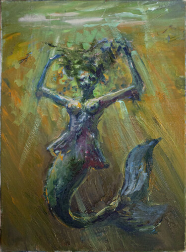 Картина под названием ""Сирена"" - Pavel Levites, Подлинное произведение искусства, Масло