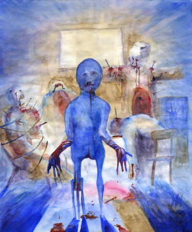 Картина под названием "Morning in a psychi…" - Павел Ляхов, Подлинное произведение искусства, Акварель