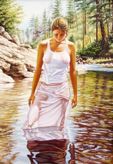 Pintura intitulada "Сool water" por Pavel Moskalenko, Obras de arte originais, Óleo